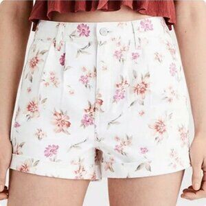 American Eagle Floral White Jean Shorts Sz 10